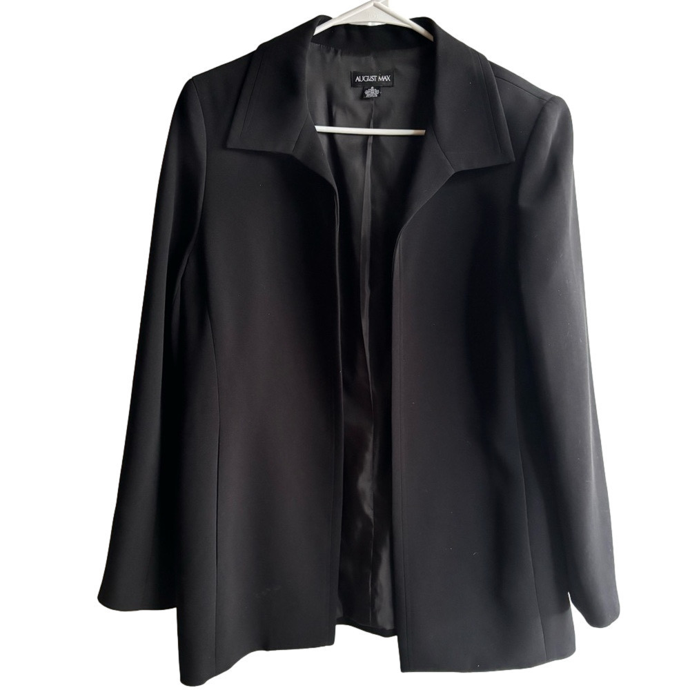 August Max Black Open Front Blazer Jacket – Women’s